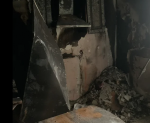 В результате пожара полностью сгорела кухонная мебель