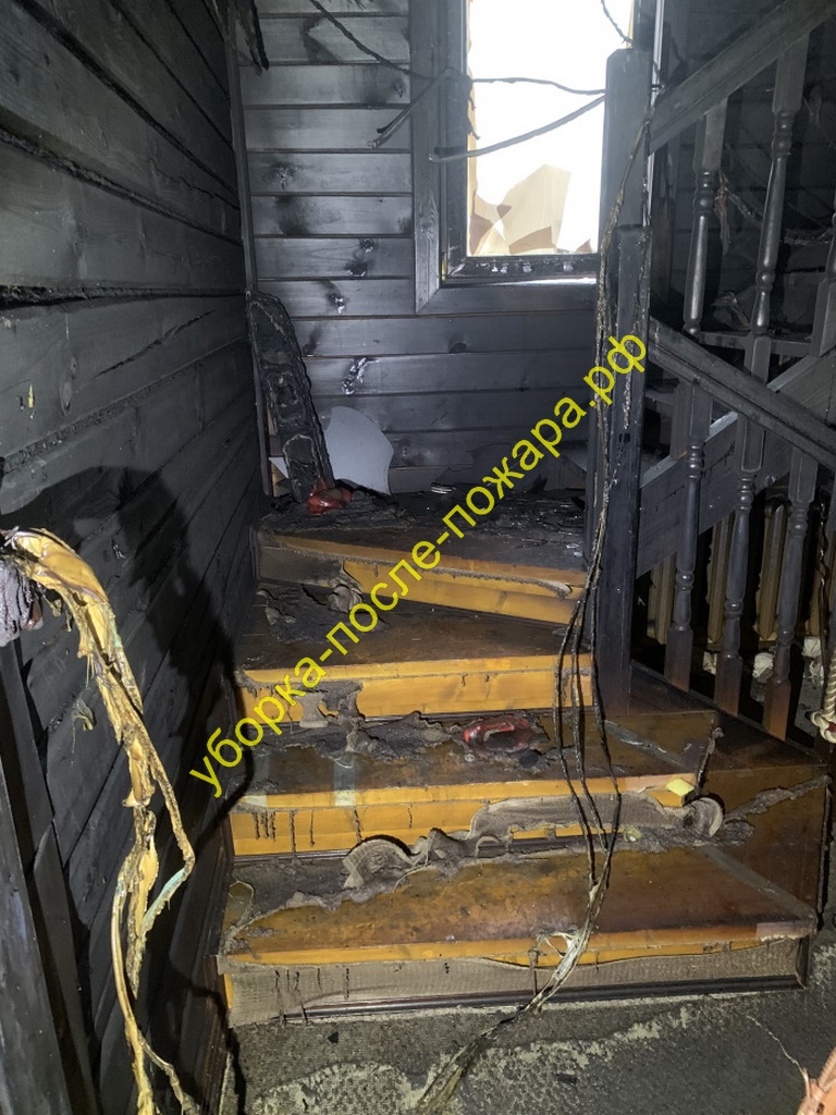Пожар в доме из дерева в Домодедово