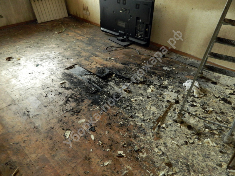 Фото сгоревшей квартиры в Москве 